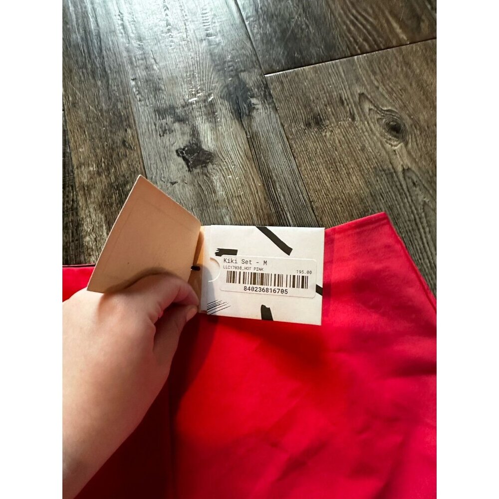La Ligne NWT Kiki Set Micro Mini Shorts Elastic Waist in Red Size Medium - Picture 3 of 9